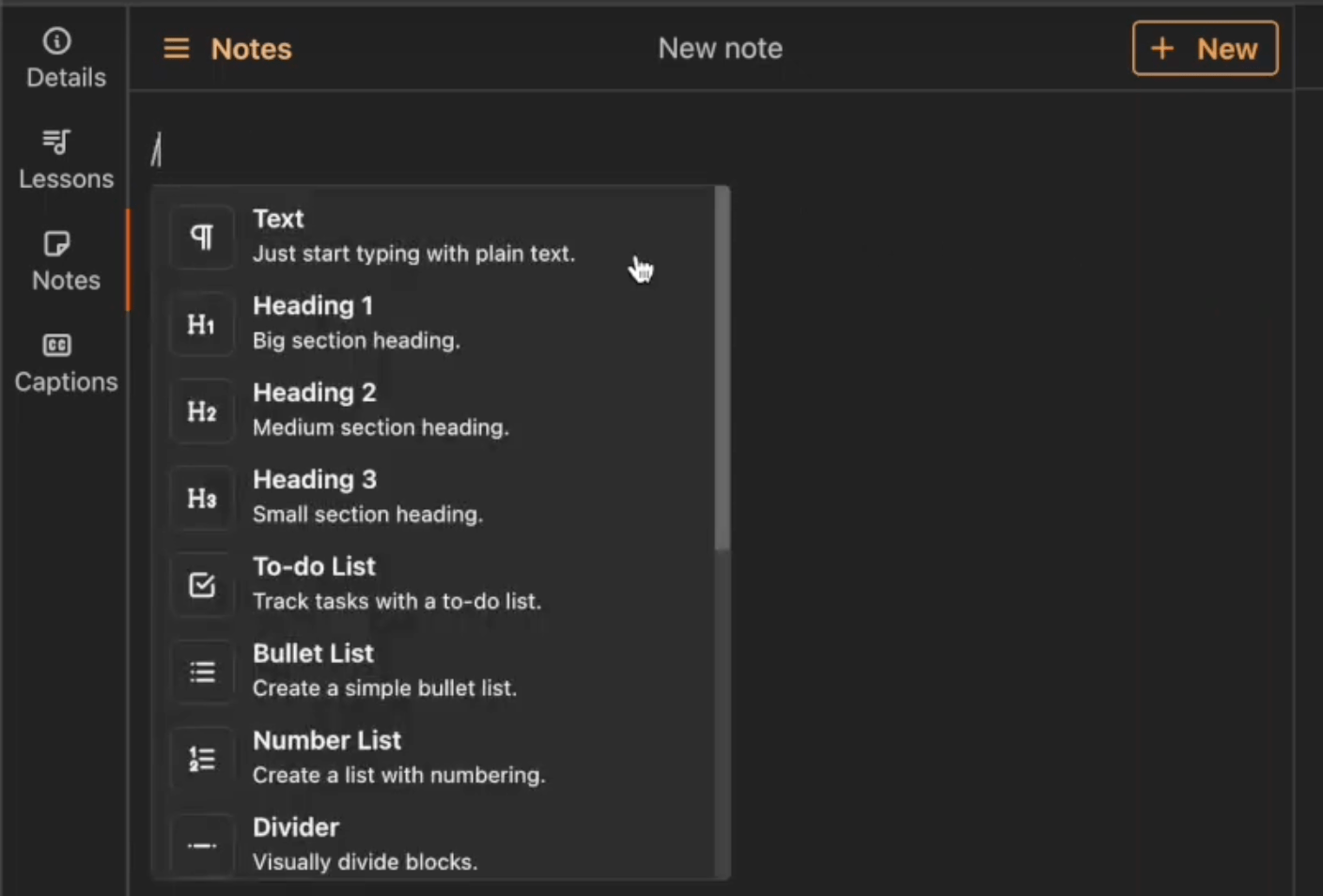 Notion-like note editor